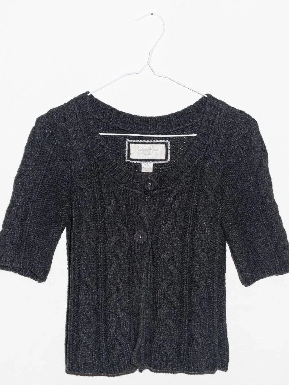 Vintage American Eagle Twilight Core Short Sleeve Cardigan Sweater Y2K BABYDOLL